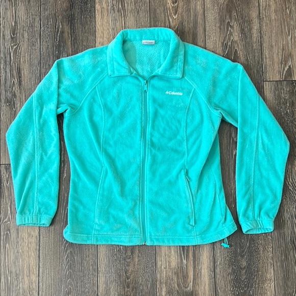 Columbia Tops - Columbia Turquoise Zip Up Fleece Jacket Ladies Large